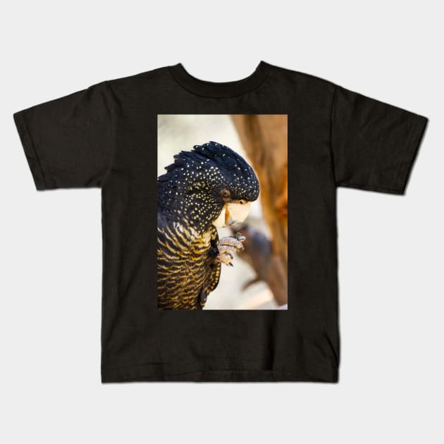 Red tailed black cockatoo. Kids T-Shirt by sma1050